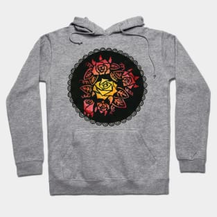 Hand Painted Watercolor Lacey Roses Hoodie